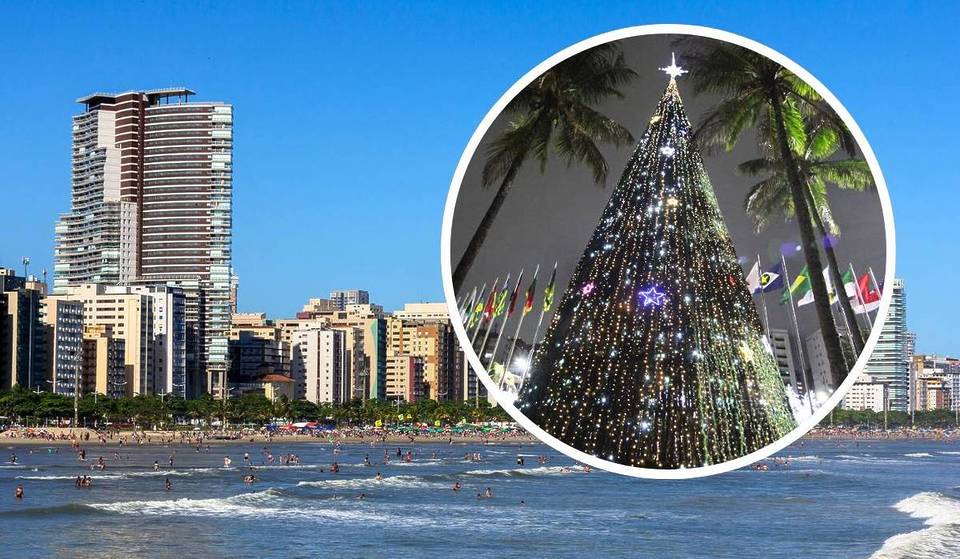 Nem Campos do Jordão, nem interior: cidade litorânea a 1h de SP tem festival de Natal grátis com árvore de 26 metros e 100 mil LEDs