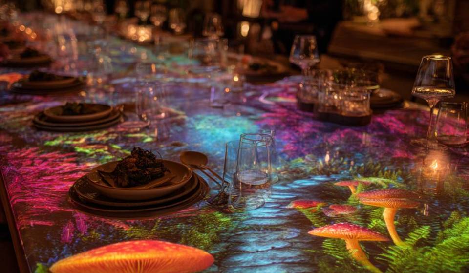 La cena instagrammable del momento en São Paulo: mapping de proyección 360º de luces, alta cocina y sorpresas en el País de las Maravillas
