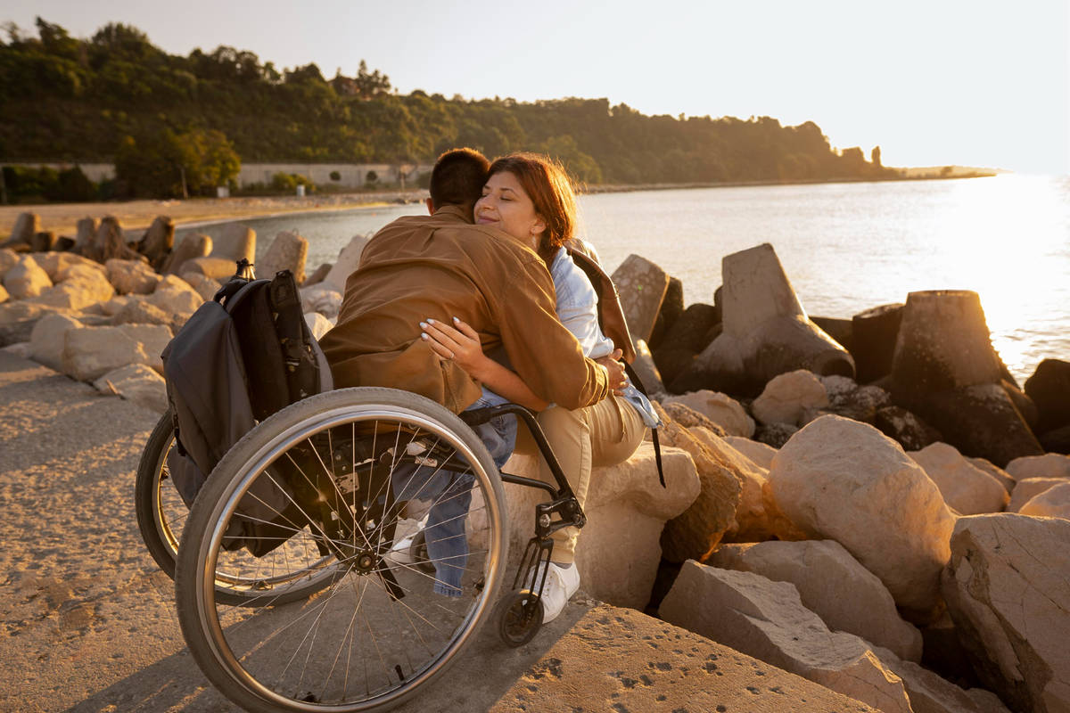 Pessoa com deficiência viajando