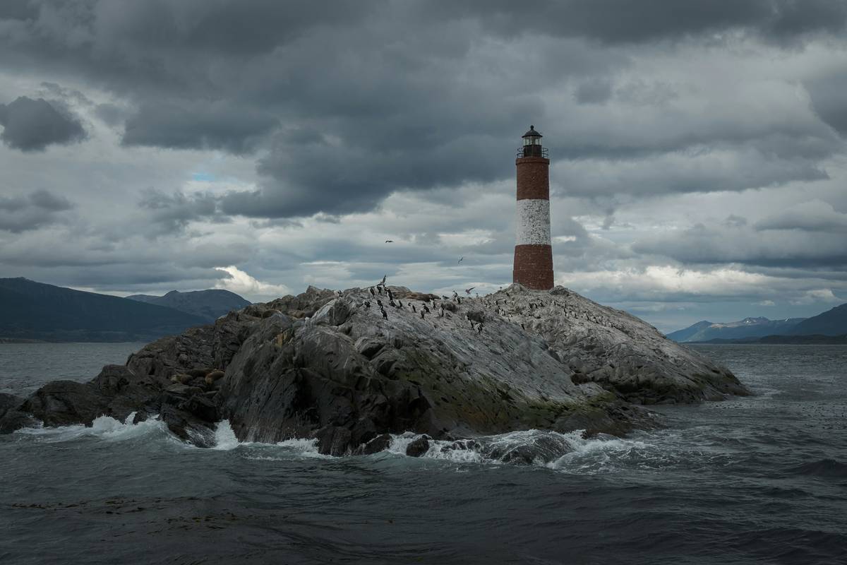Farol em Ushuaia argentina, voos diretos de Ushuaia para São Paulo