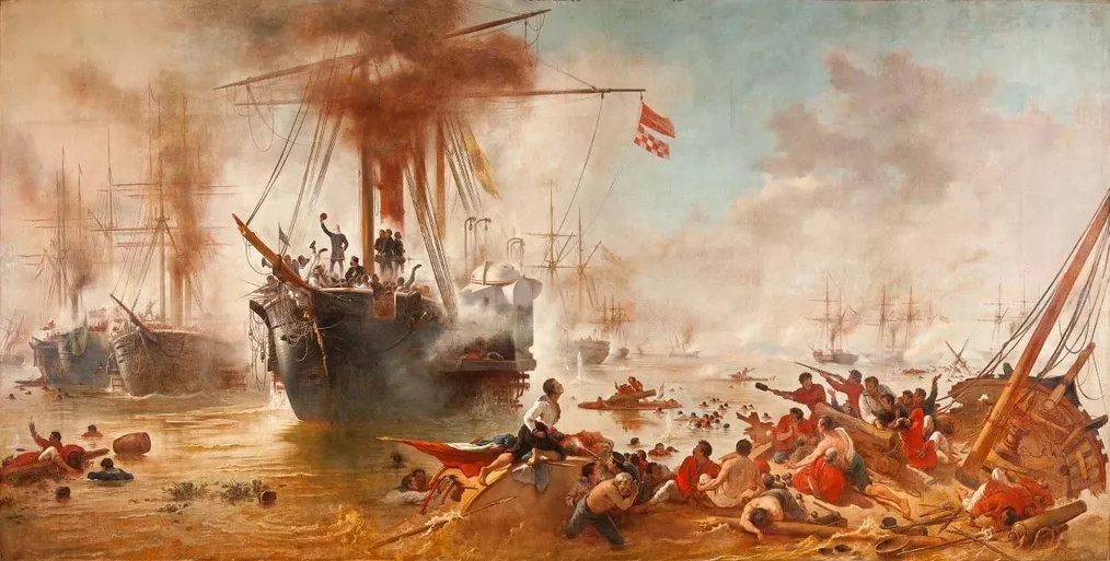 navio a vapor militar Tamandathay itapura interior de são paulo