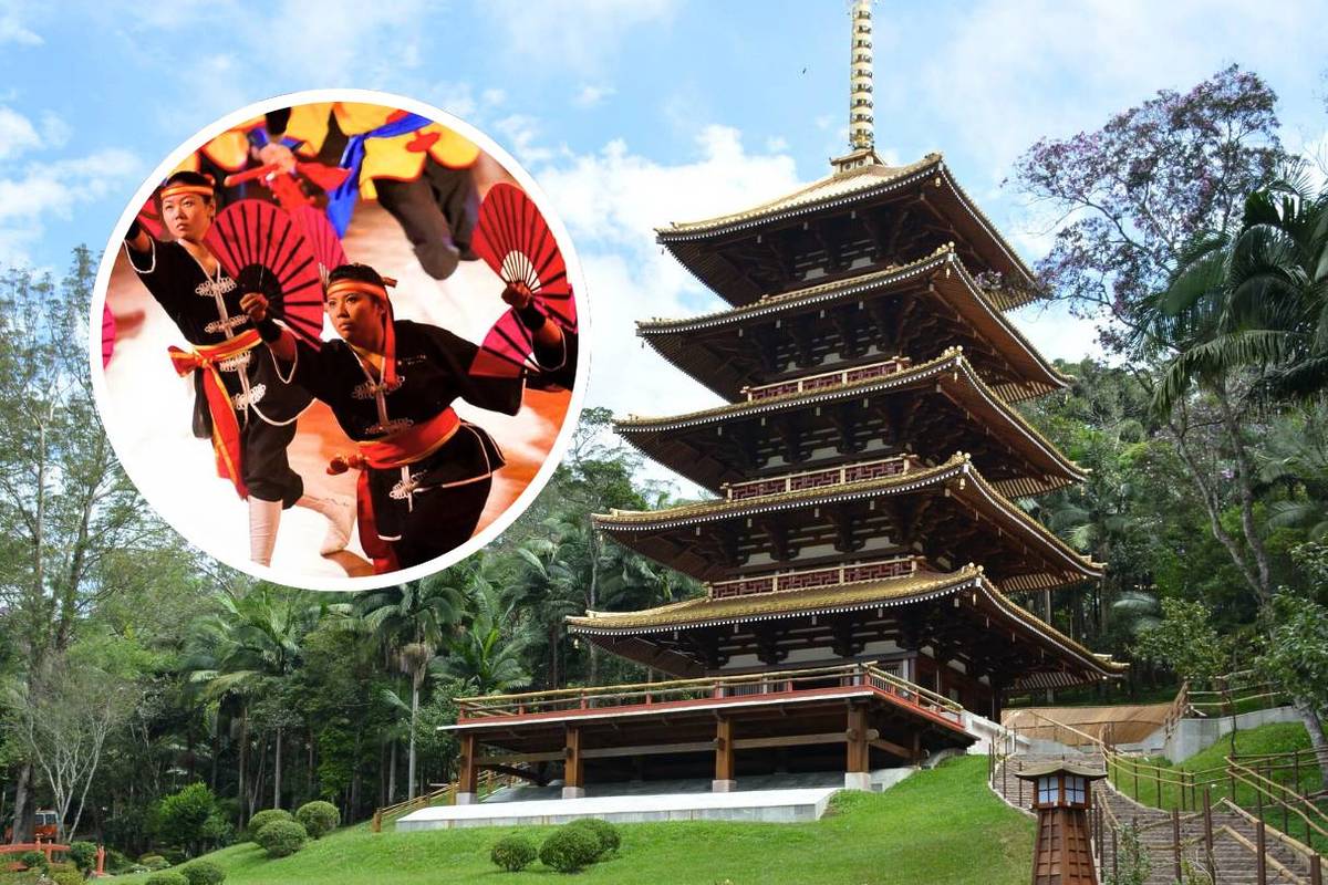 A apenas 1h de SP, a maior torre japonesa do Brasil volta a receber visitantes — com 32 metros de altura e acesso apenas por barco