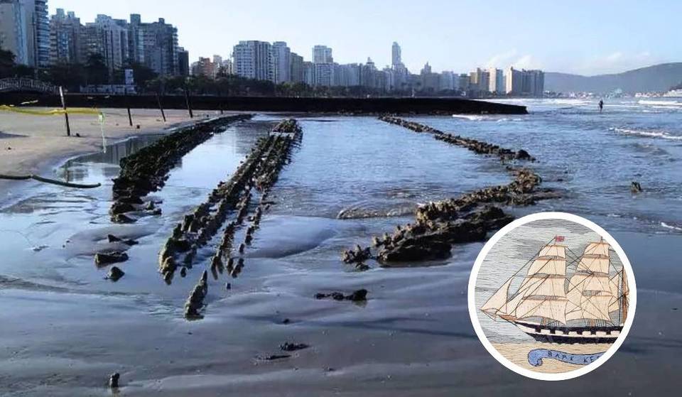 A 1h de SP, destroços de navio inglês viram “museu a céu aberto” no litoral: atravessou o Atlântico há mais de 100 anos e se tornou ponto turístico