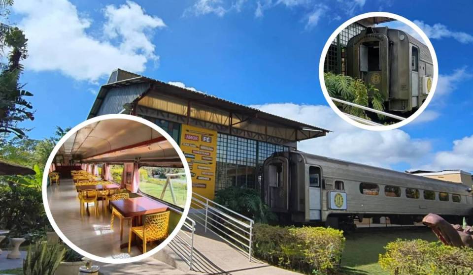 A 100 km de SP, restaurante serve comida caseira dentro de vagão ferroviário de luxo do século 20 que ia para leilão