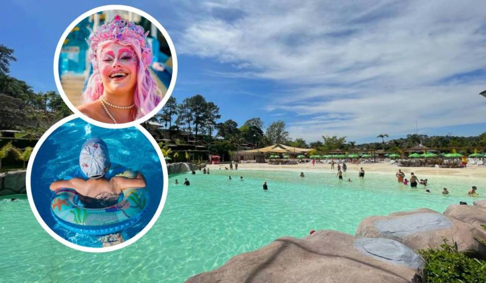 A 30 minutos de SP: parque aquático tem piscinas aquecidas a 36 °C e praia artificial cercada pela Mata Atlântica
