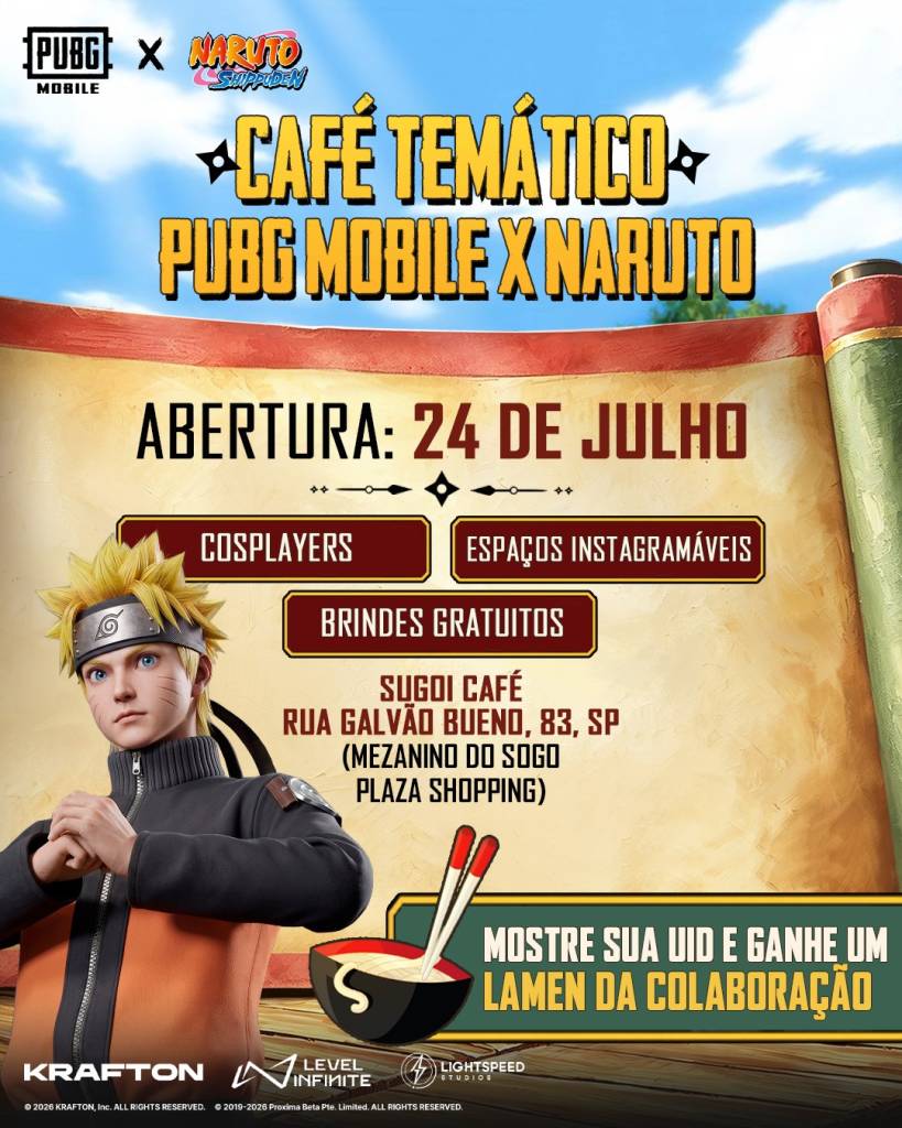 Naruto Fancafé, na Sugoi City, no bairro da Liberdade
