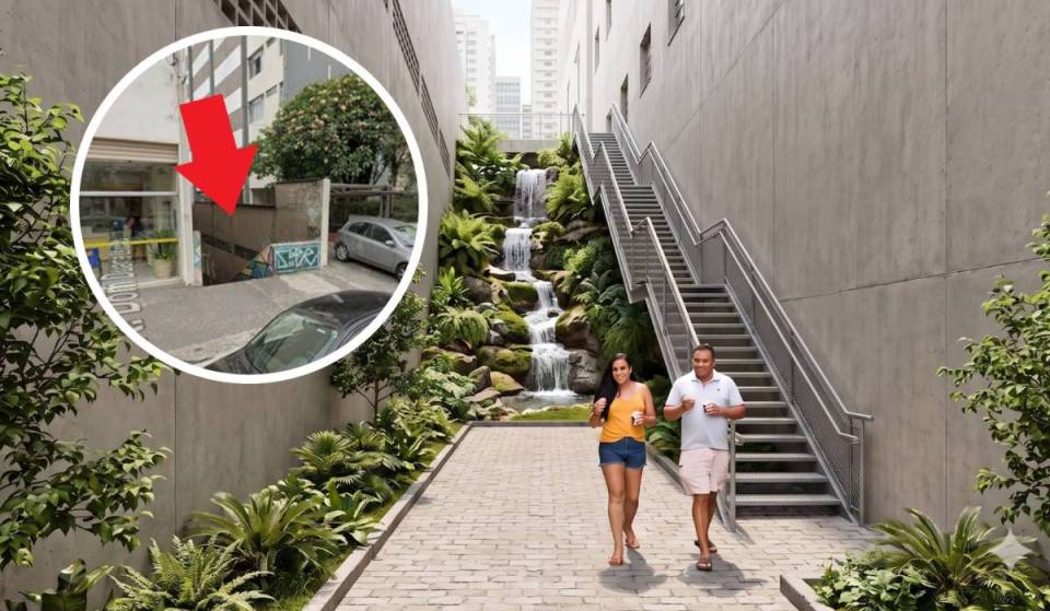 Esta escadaria no Cambuci, no centro de SP, esconde uma cachoeira secreta que resiste sob o concreto e se pode ouvir até na seca