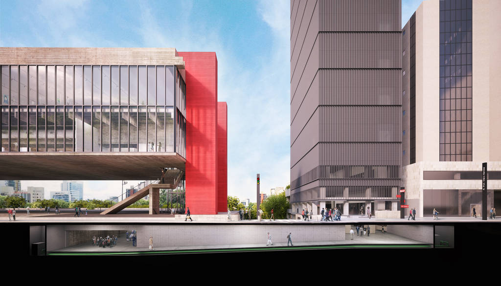 pasaje subterráneo del MASP túnel museo de arte de São Paulo entrada