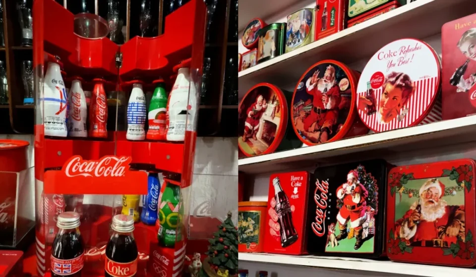 Acervo da Coca-Cola no restaurante Freeport em Santana