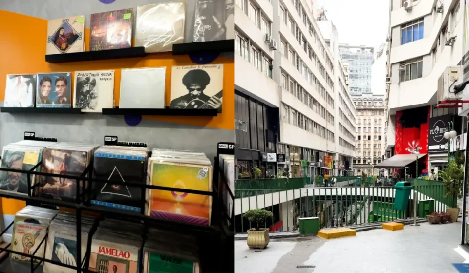 Lojas de vinil na Galeria Nova Barão no centro de SP
