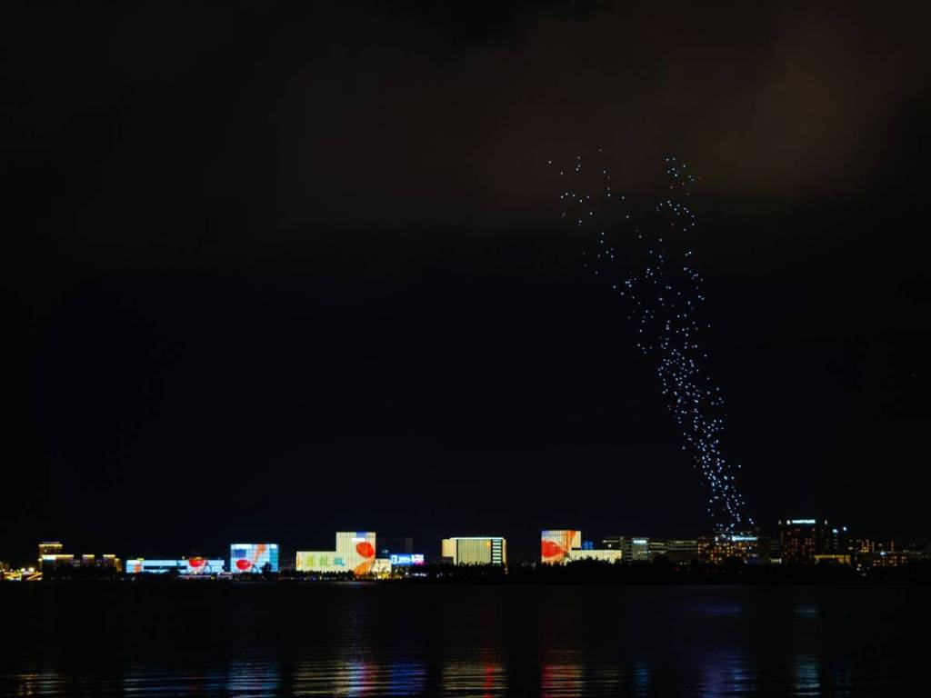 espectáculo de drones en São Paulo BRASIL CHINA FESTIVAL CHINO