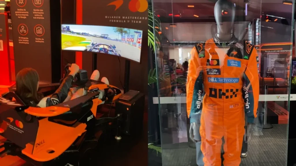 McLaren’s free exhibition brings a Formula 1 car and simulators to the rooftop of Shopping Vautier Premium in Brás—but you only have until November 5 to visit