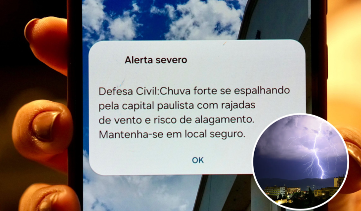 Alerta de temporal no feriado: serviço gratuito da Defesa Civil avisa sobre temporais e alagamentos direto no celular por SMS para mais de um CEP