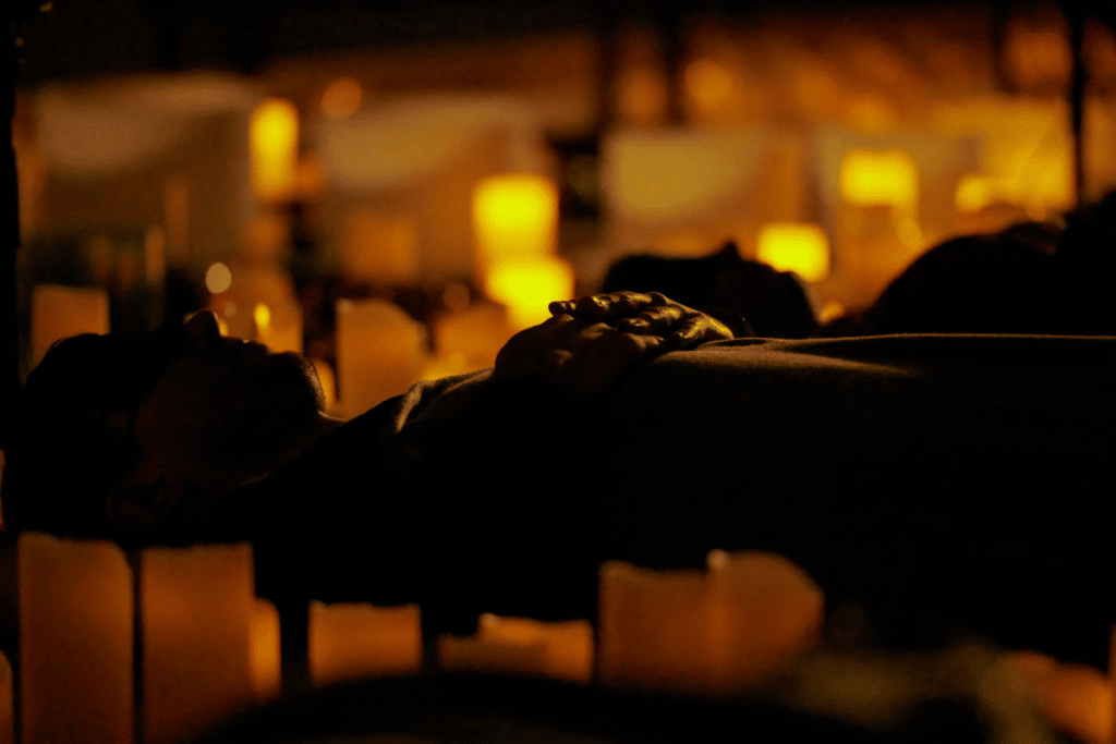 A man laying down for Mindful Glow