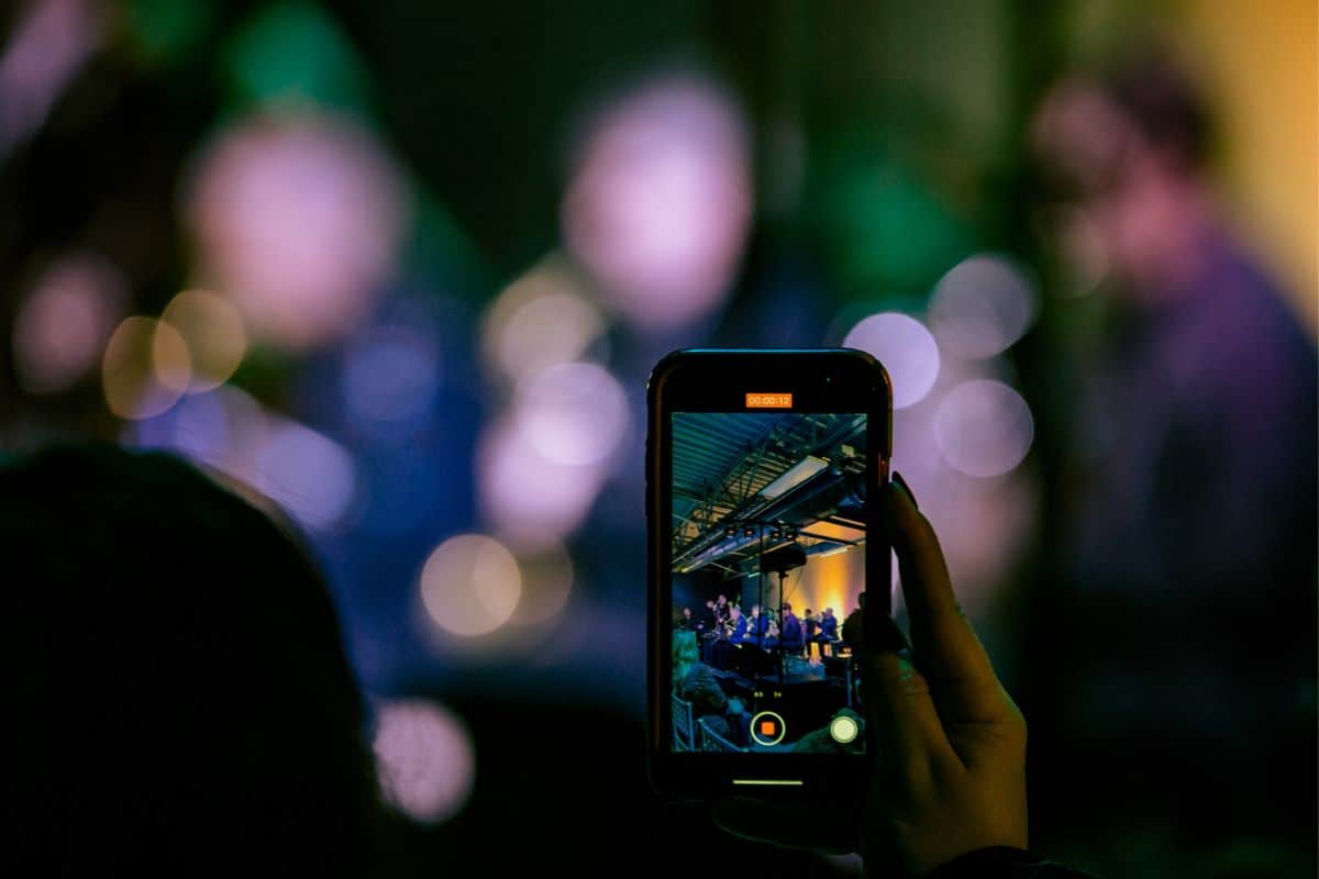 phone recording at concert