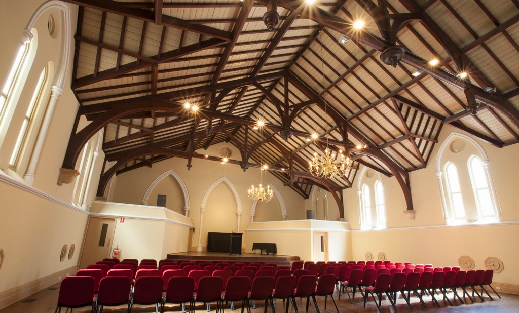 The interiors of The Meeting Hall in Adelaide
