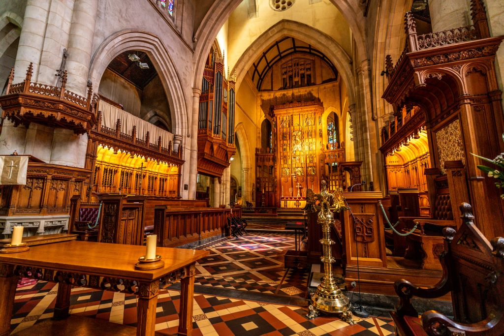 inside of ancient cathedral