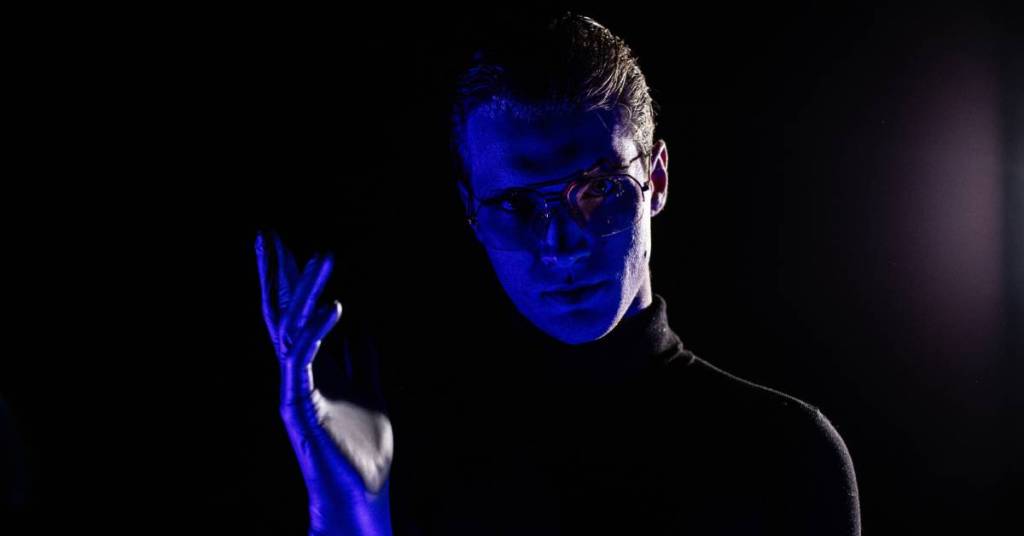 An actor portraying a famous serial killer in the dark