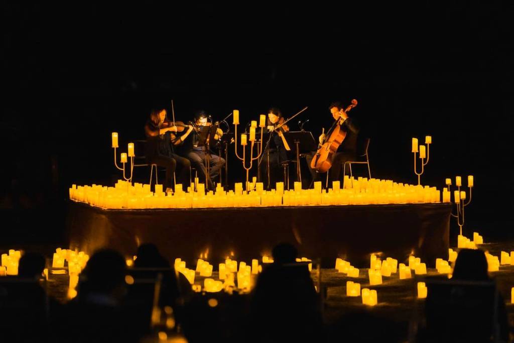 A string quartet performing at a Candlelight concert in Adelaide