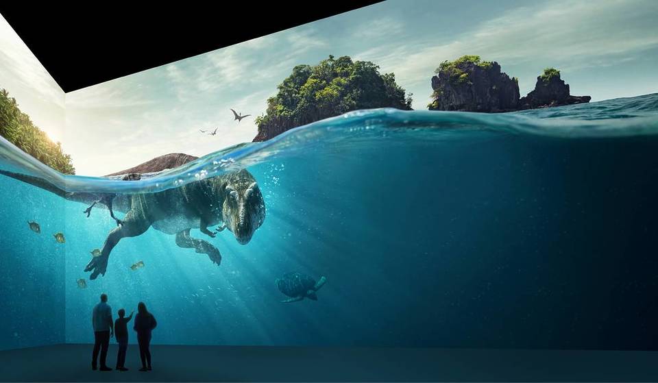 La Fabrique des Lumières de Ámsterdam se ha transformado en un mundo prehistórico: ¡ve de cerca a las criaturas más grandiosas de todos los tiempos!