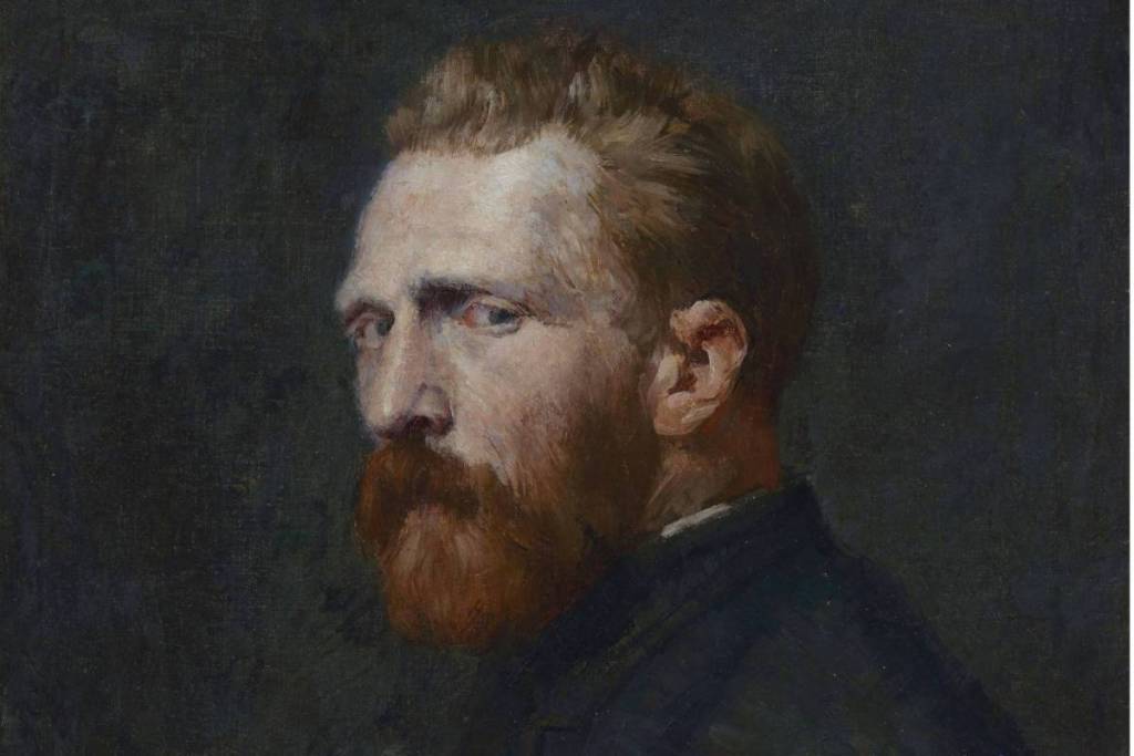Retrato pintado del pintor neerlandés Vincent van Gogh con barba