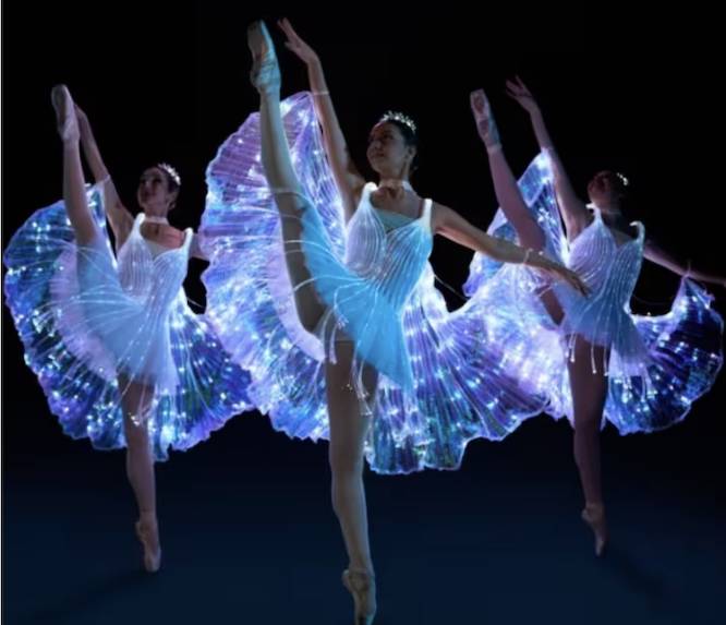 ballet dancing in bright lights