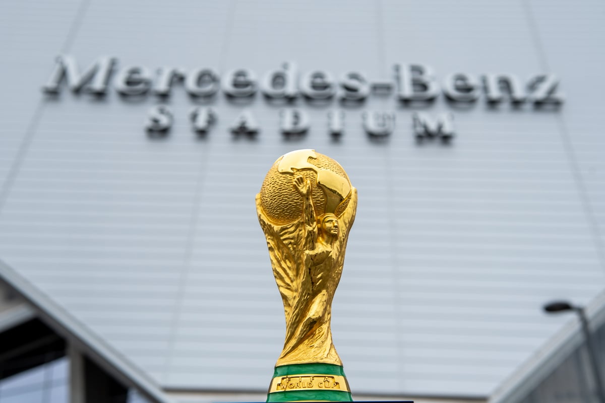 Mercedes Benz Stadium with the FIFA World Cup