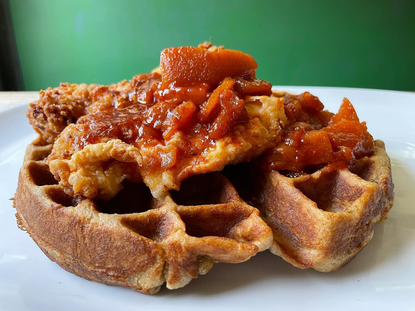 chicken on a waffle