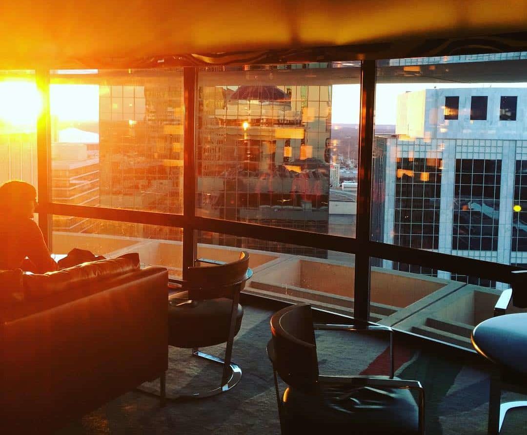 The rotating restaurant and lounge 'Polaris' at Downtown Atlanta's Hyatt Regency hotel