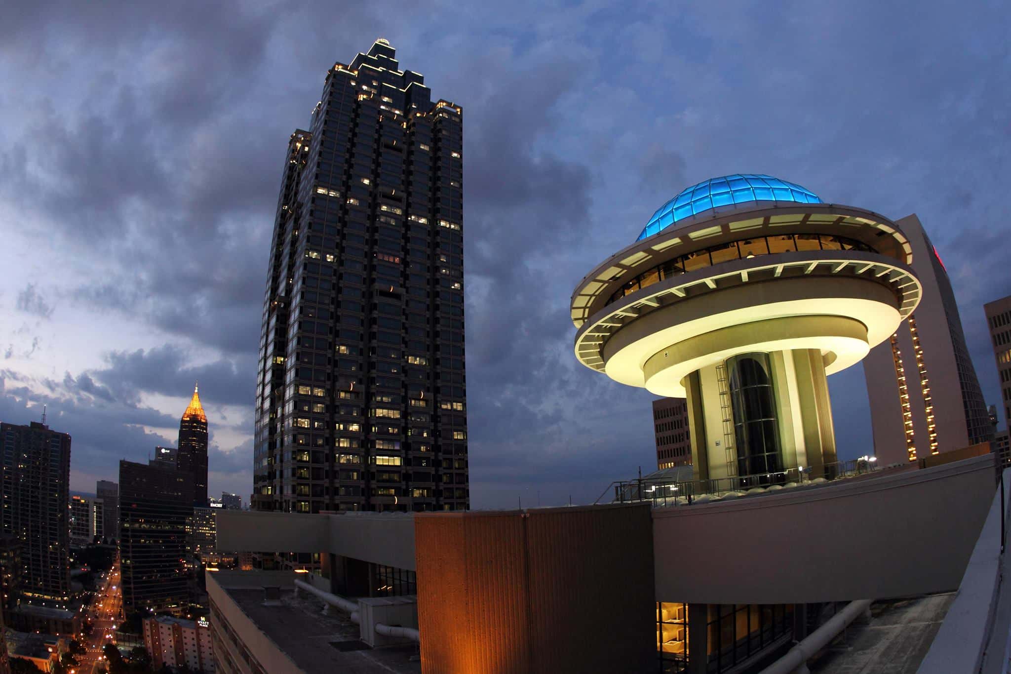 huge spinning restaurant in downtown Atlanta