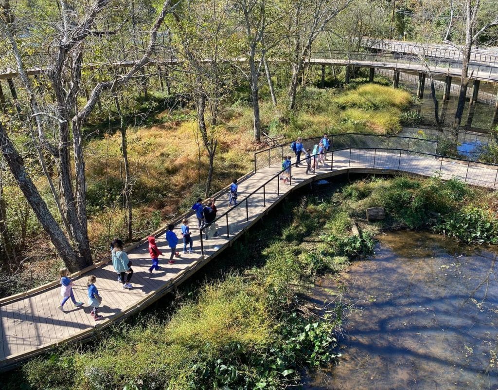 Walking trail at the Chattahoochee Nature Center, one of the many free things to do with your Georgia Library Card