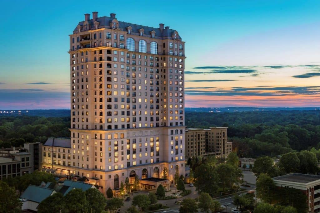 Exterior snap of the majestic St. Regis Atlanta