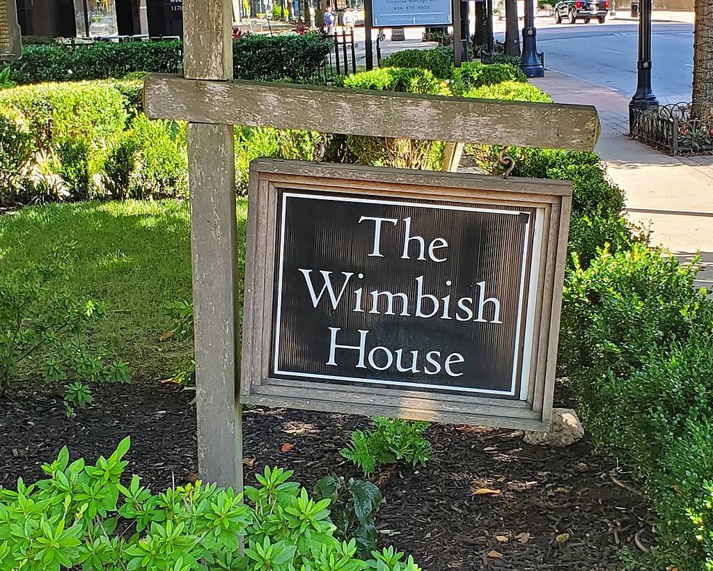 An outdoor sign at The Wimbish House in Atlanta