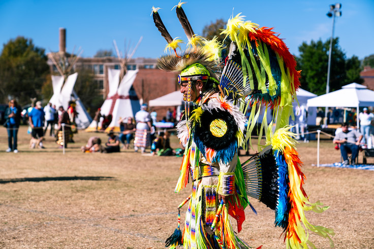 native man in full traditional dress