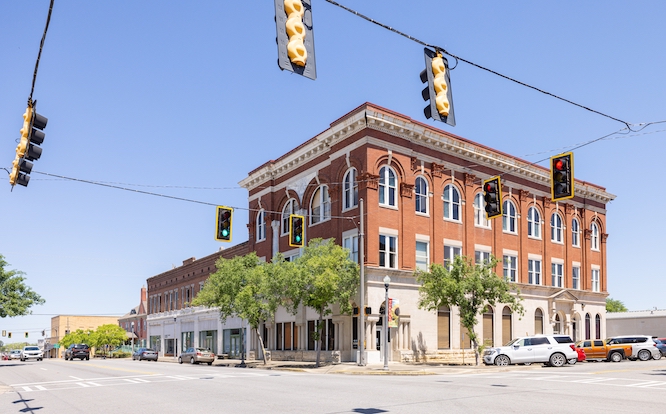 Cordele, Georgia, USA - April 19, 2022: Historic downtown as seen on 7th street
