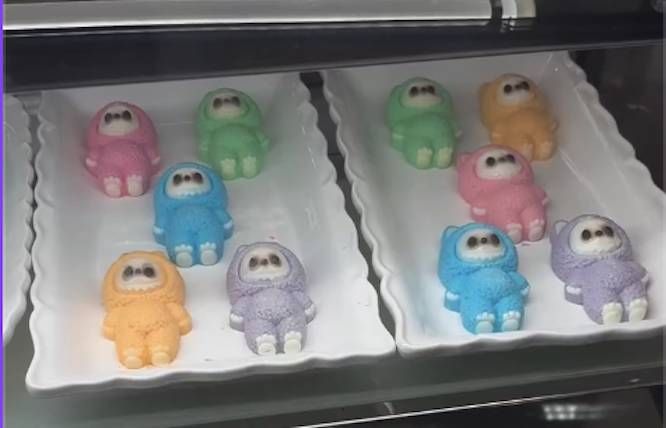 labubu toppings on a tray