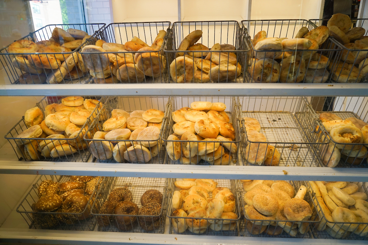 Bagels in Display Case