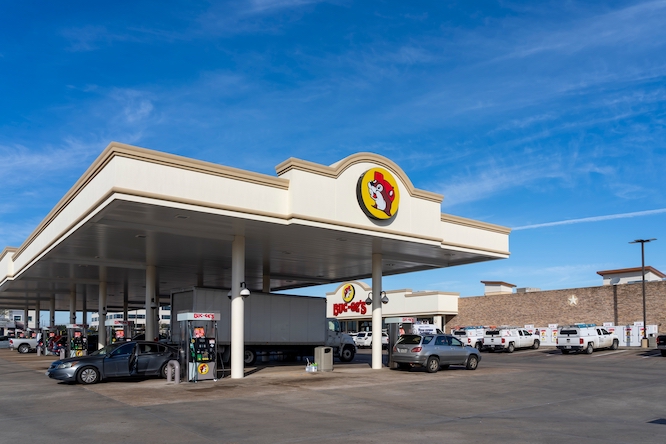 Houston, Texas, USA - February 14, 2022: A Buc-ee's gas station in Houston, Texas, USA. Buc-ee's is a chain of country stores and gas stations.