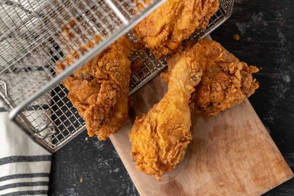 Fried Chicken food photography in dark background