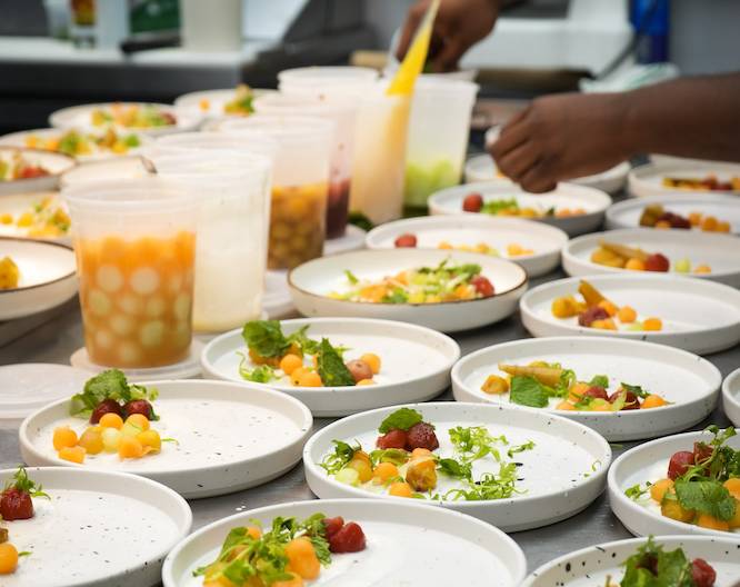 several high-class plates for dinner