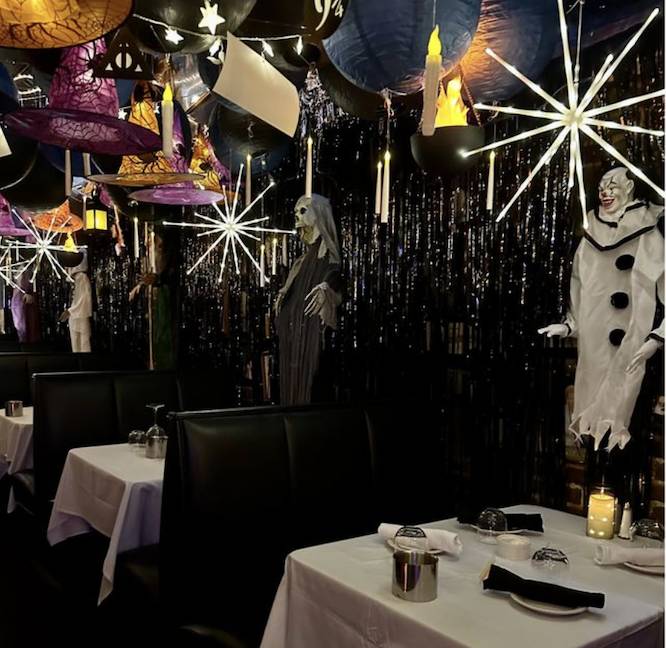 a halloween party at a restaurant
