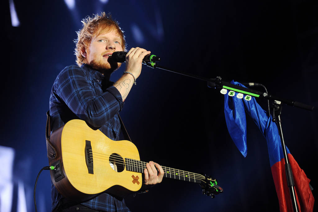 PRAGUE - FEBRUARY 12: British singer Ed Sheeran during his performance in Prague, Czech republic, February 12, 2015.