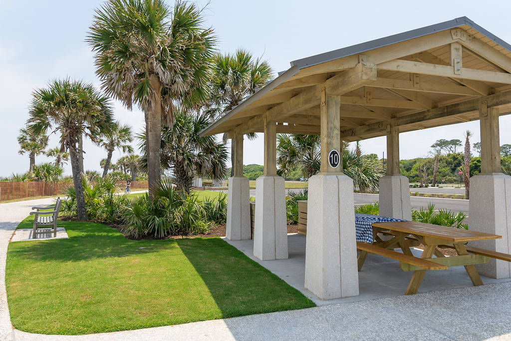 a huge beach pavilion