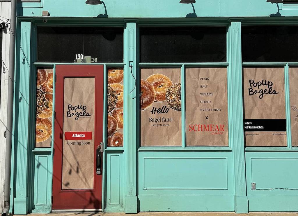 exterior of a popup bagel shop
