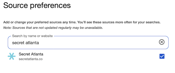 a text box with the 'preferred sources' caption