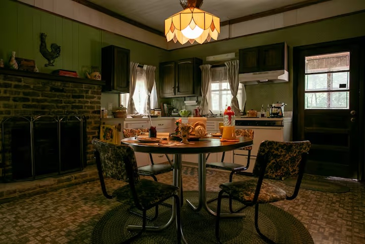 interior of an 80s style kitchen from the TV show Stranger Things