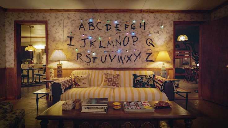 the wall from Stranger Things with the alphabet on it