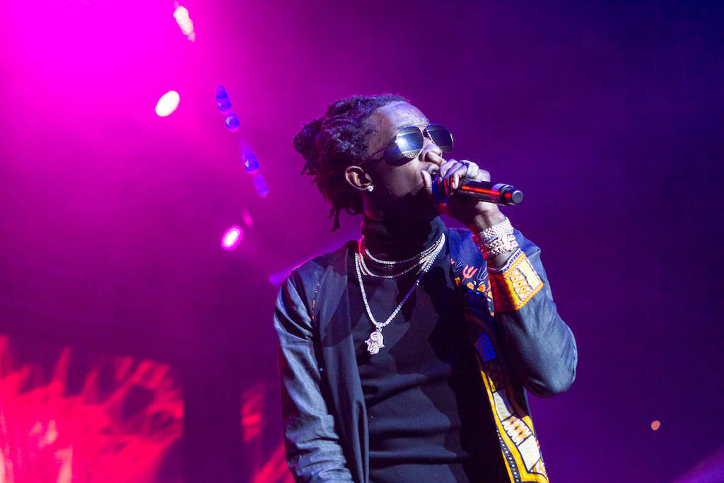 El rapero Young Thug actúa en la 2ª edición anual del V103 Winterfest el 10 de diciembre de 2016 en el Philips Arena de Atlanta, Georgia- EE. UU.
