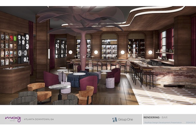 sexy rooftop bar interior