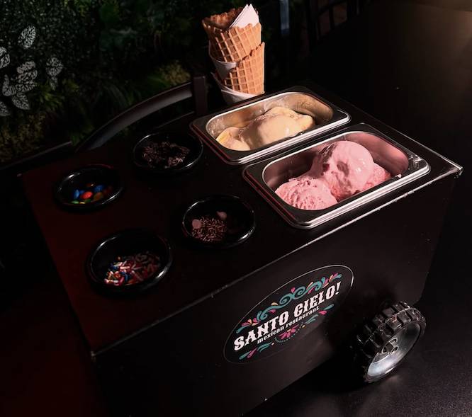 a small ice cream station